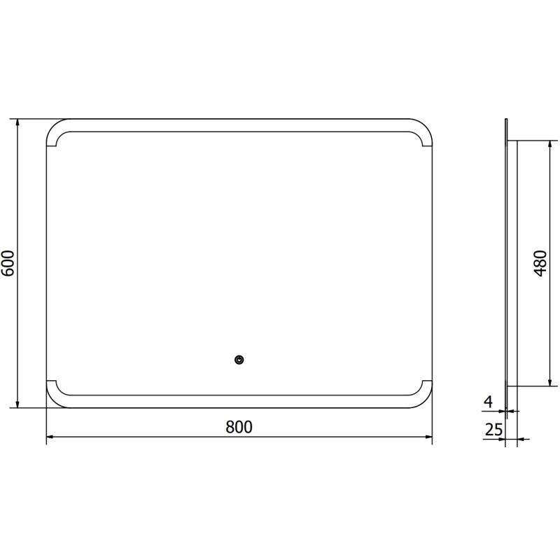 Mexen Nida осветено огледало за баня 80 x 60 см, LED 6000K, анти-пара - 9806-080-060-611-00