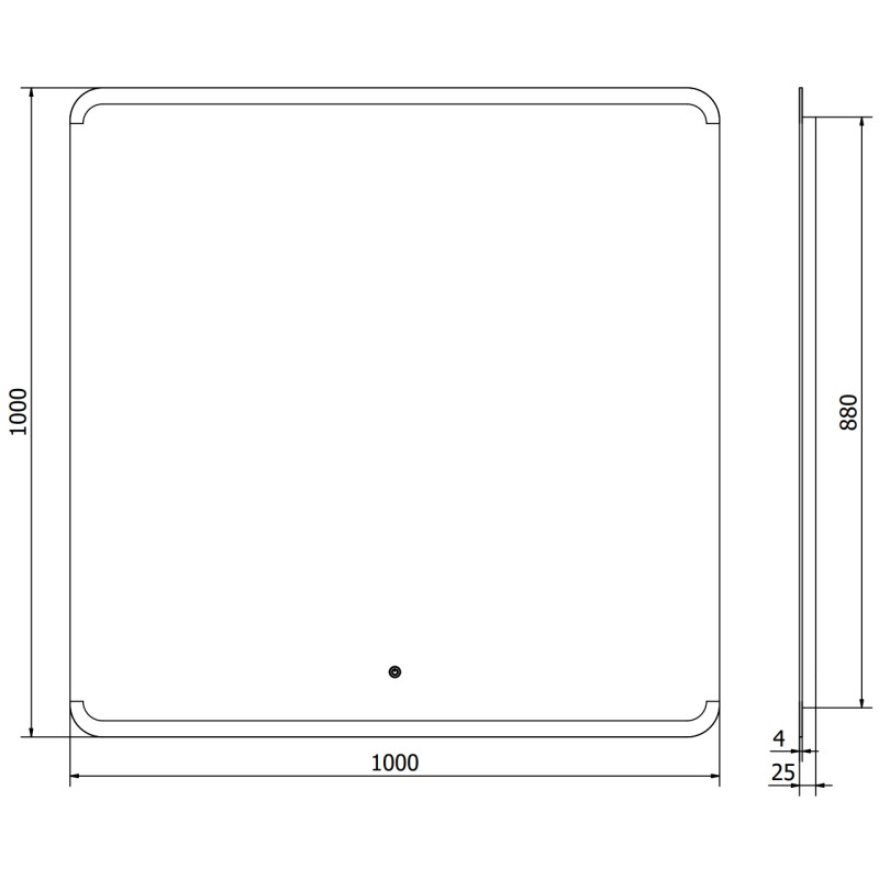 Mexen Nida осветено огледало за баня 100 x 100 см, LED 6000K, анти-пара - 9806-100-100-611-00
