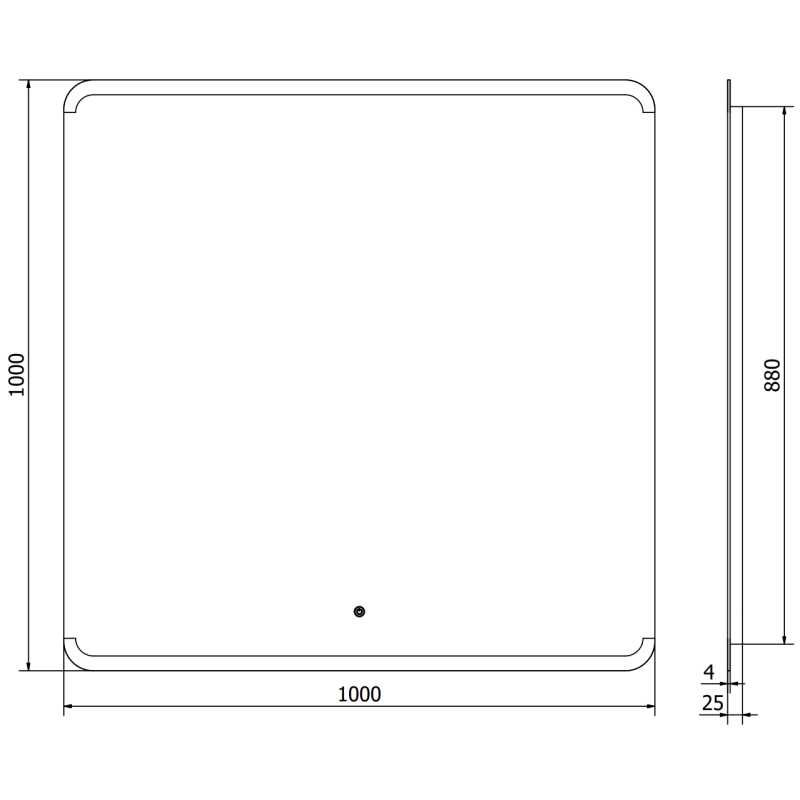 Mexen Nida осветено огледало за баня 100 x 100 см, LED 6000K, антипара - 9806-100-100-611-00
