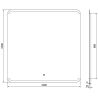 Mexen Nida осветено банско огледало 100 x 100 см, LED 6000K, анти-мъгла - 9806-100-100-611-00