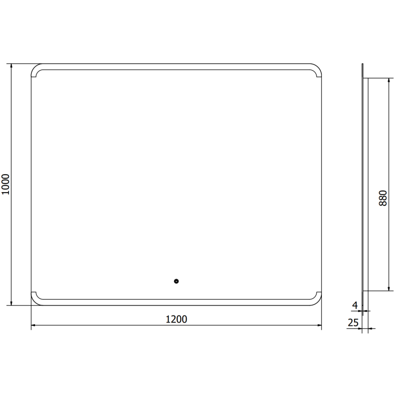 Mexen Nida огледало за баня с подсветка 120 x 100 см, LED 6000K, анти-пара - 9806-120-100-611-00
