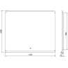 Мексен Нида огледало за баня с осветление 120 x 100 см, LED 6000K, антипара - 9806-120-100-611-00