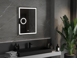 Mexen Onyx огледало за баня със светлина и козметично огледало 60 x 80 см, LED 6000K, против запотяване - 9813-060-080-611-00