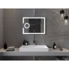 Mexen Onyx осветено огледало за баня с козметично огледало 80 х 60 см, LED 6000K,