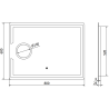 Mexen Onyx осветено огледало за баня с козметично огледало 80 x 60 см, LED 6000K, анти-пара - 9813-080-060-611-00
