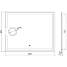 Mexen Onyx огледало за баня с LED осветление и козметично огледало 100 x 80 см, LED 6000K, антифог - 9813-100-080-611-00