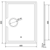 Mexen Onyx огледало за баня със светлина и козметично огледало 60 x 80 см, LED 6000K, против запотяване - 9813-060-080-611-00
