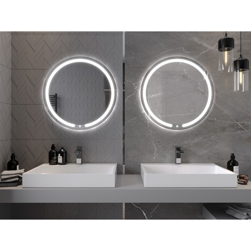 Mexen Rose осветено огледало за баня, кръгло 70 см, LED 6000K, анти-пара