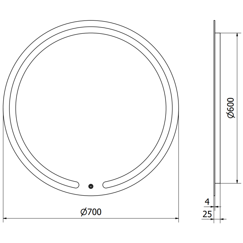 Mexen Rose осветено, кръгло огледало за баня, 70 см, LED 6000K, против запотяване - 9810-070-070-611-00