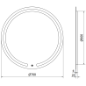 Mexen Rose огледало за баня с осветление, кръгло 70 см, LED 6000K, антипара - 9810-070-070-611-00