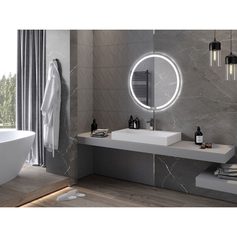 Mexen Rose осветено кръгло огледало за баня, 80 см, LED 6000K, анти-пара - 9810-080-080-611-00