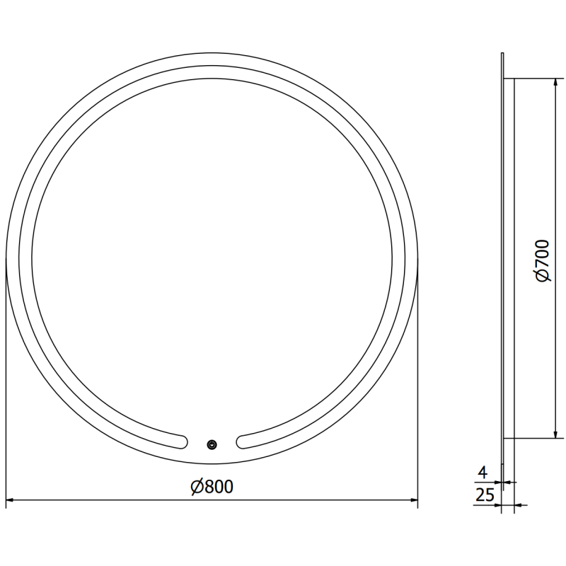 Mexen Rose осветено кръгло огледало за баня, 80 см, LED 6000K, анти-пара - 9810-080-080-611-00