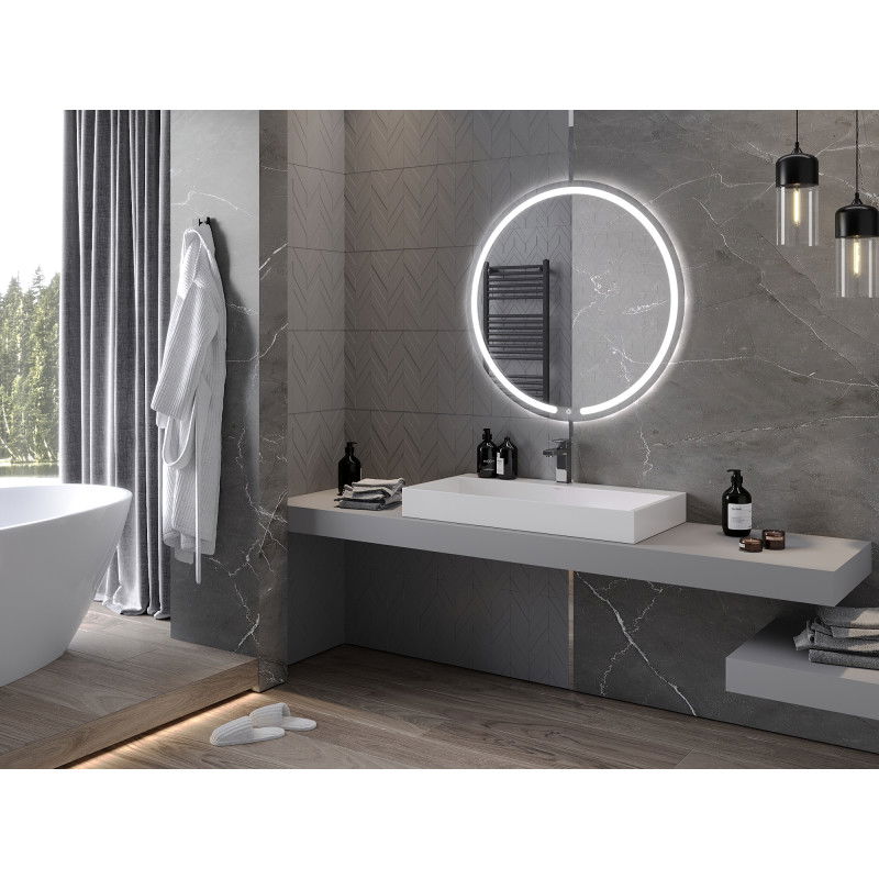 Mexen Rose осветено огледало за баня, кръгло 90 см, LED 6000K, анти-пара - 9810-090-090-611-00