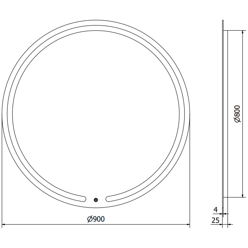 Mexen Rose осветено огледало за баня, кръгло 90 см, LED 6000K, анти-пара - 9810-090-090-611-00