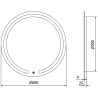 Mexen Rose огледало за баня с LED осветление, кръгло 60 см, 6000K, противопарно - 9810-060-060-611-00