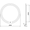 Mexen Rose осветено банно огледало, кръгло 60 см, LED 6000K, антиоблачна - 9810-060-060-611-00