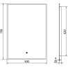 Mexen Erma огледало за баня с подсветка 50 x 70 см, LED 6000K, анти-замъгляване, черна рамка - 9814-050-070-611-70