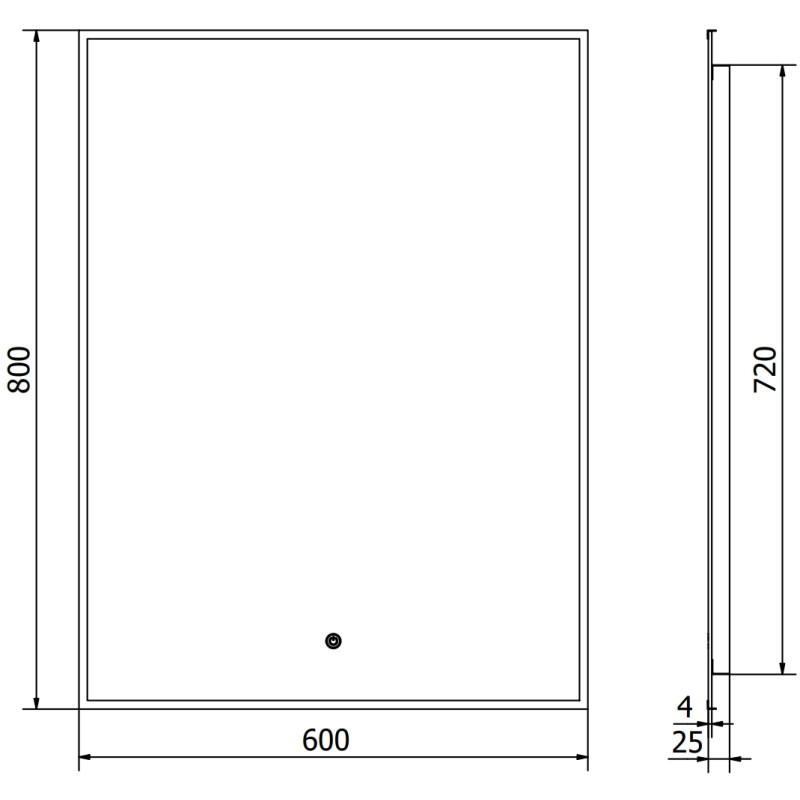 Mexen Erma осветено банско огледало 60 x 80 см, LED 6000K, анти-пара, черна рамка