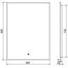 Mexen Erma огледало за баня с подсветка 60 x 80 см, LED 6000K, против пара, черна рамка - 9814-060-080-611-70