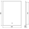 Mexen Erma осветено огледало за баня 60 x 80 см, LED 6000K, антипара, черна рамка