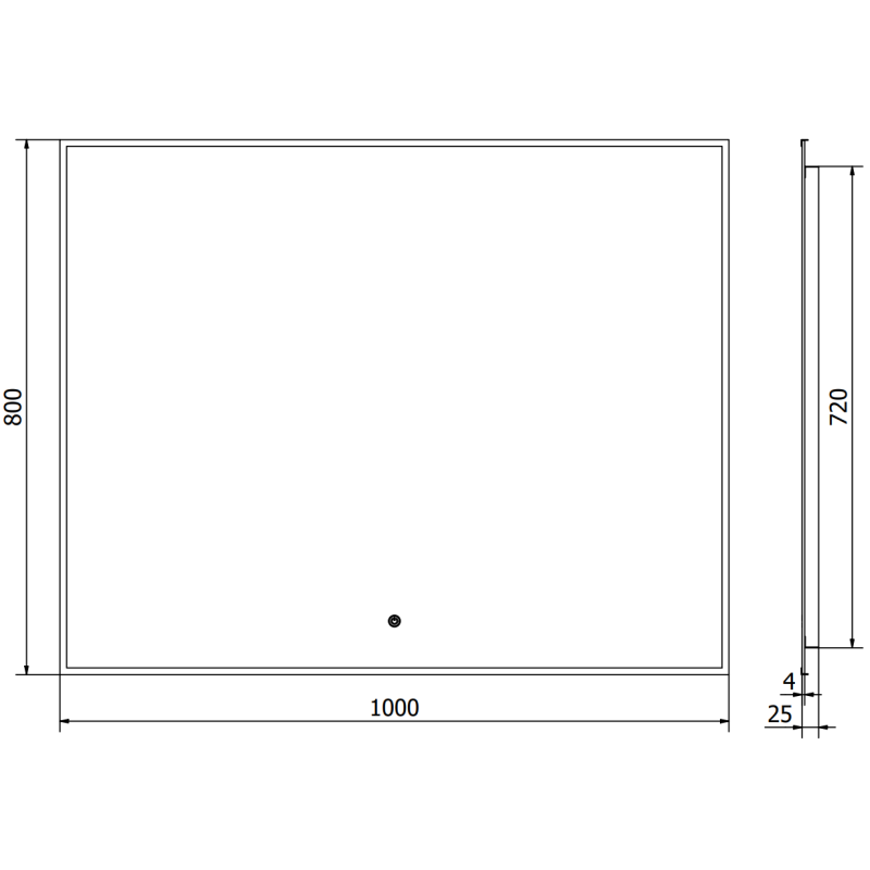 Mexen Erma осветено огледало за баня 100 x 80 см, LED 6000K, анти-мъгла, черна рамка - 9814-100-080-611-70