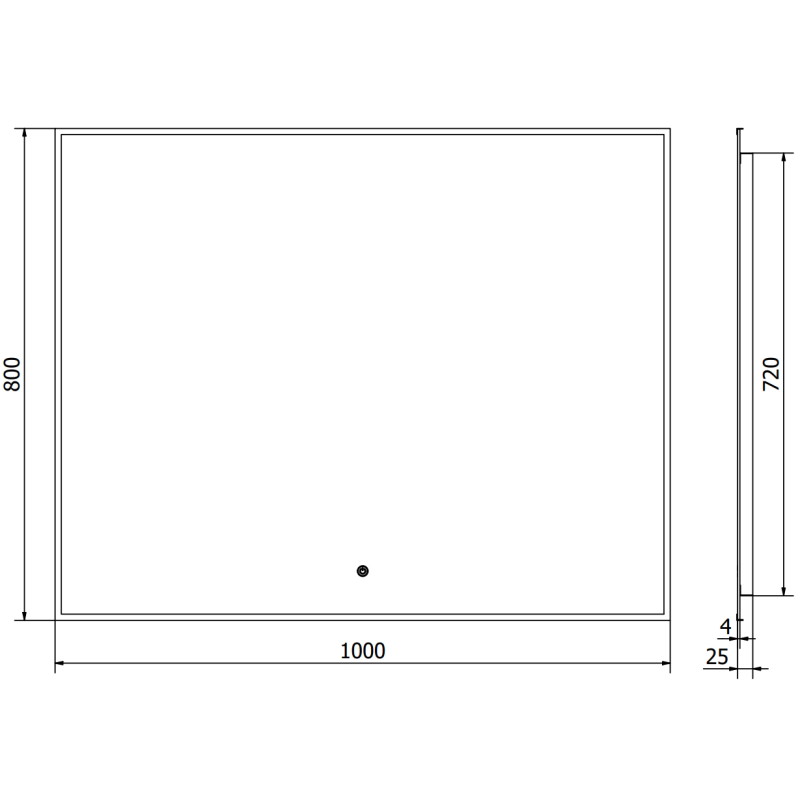 Mexen Erma подсветено банско огледало 100 x 80 см, LED 6000K, антикондензация,