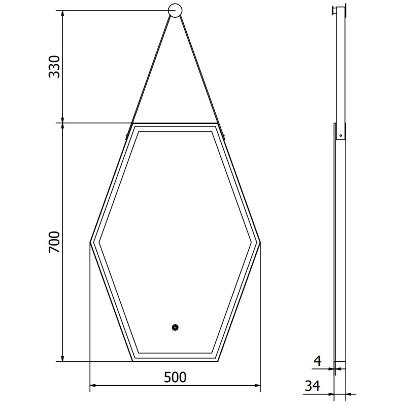 Mexen Orla осветено огледало за баня 50 x 70 см, LED 6000K, защита от кондензация,