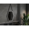 Mexen Orla осветено огледало за баня 60 x 80 cm, LED 6000K, анти-конденз, черна рамка