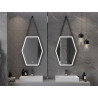 Mexen Orla осветено огледало за баня 60 x 80 cm, LED 6000K, анти-конденз, черна рамка