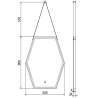 Mexen Orla осветено огледало за баня 60 x 80 cm, LED 6000K, анти-конденз, черна рамка