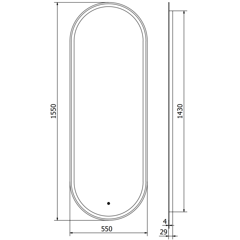 Mexen Bono осветено банско огледало 55 x 155 см, LED 6000K, анти-пара - 9816-055-155-611-00