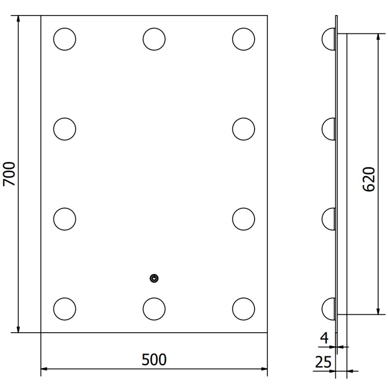 Mexen Dona осветено огледало за баня 50 x 70 cm, LED 6000K, анти-пара - 9818-050-070-611-00
