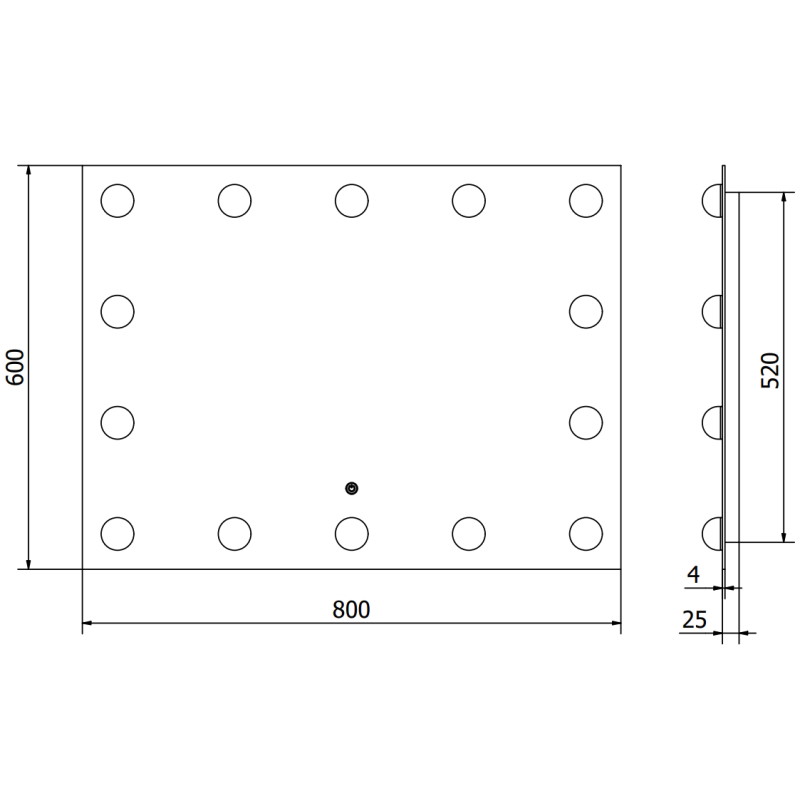 Mexen Dona осветено огледало за баня 80 x 60 cm, LED 6000K, антикондензационно