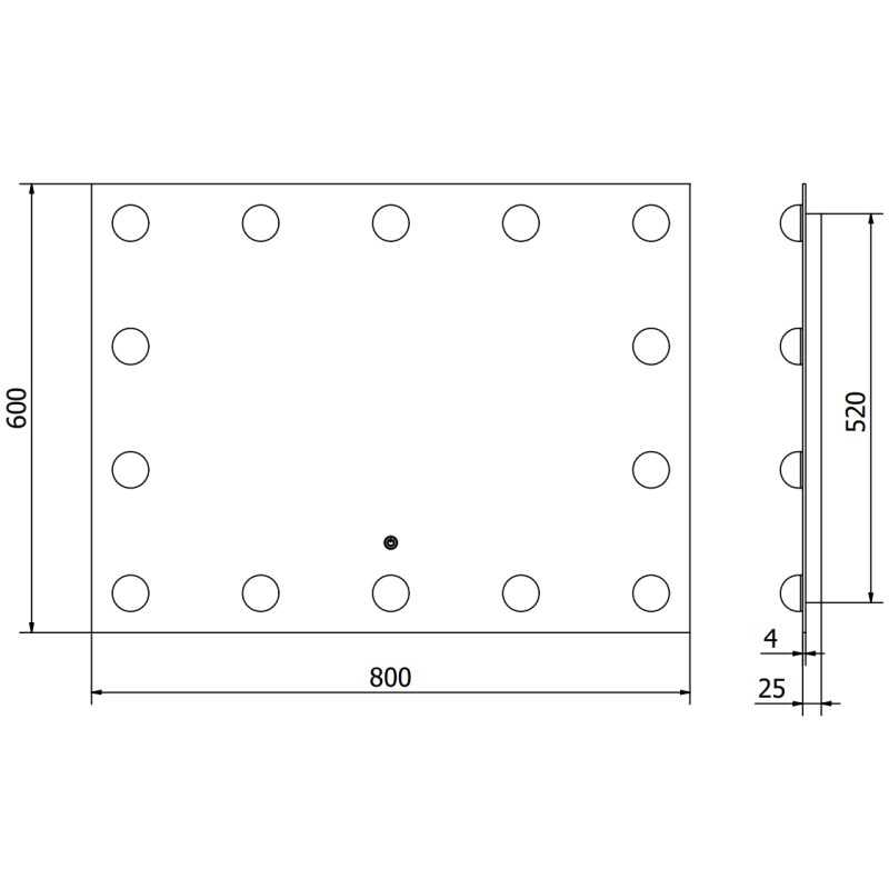 Mexen Dona осветено огледало за баня 80 x 60 см, LED 6000K, анти-пара - 9818-080-060-611-00