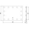 Мексен Дона огледало за баня с осветление 80 x 60 см, LED 6000K, противопарно - 9818-080-060-611-00