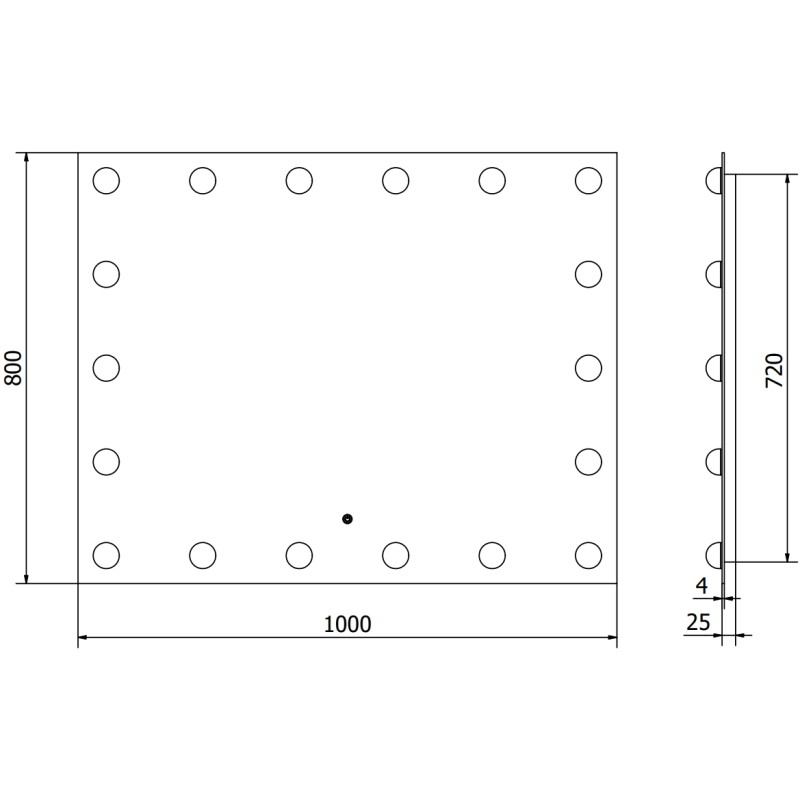 Mexen Dona подсветено огледало за баня 100 x 80 см, LED 6000K, антиконденз