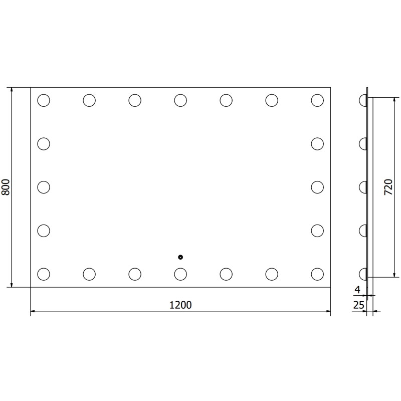 Mexen Dona огледало за баня с подсветка 120 x 80 см, LED 6000K, анти-мъгла