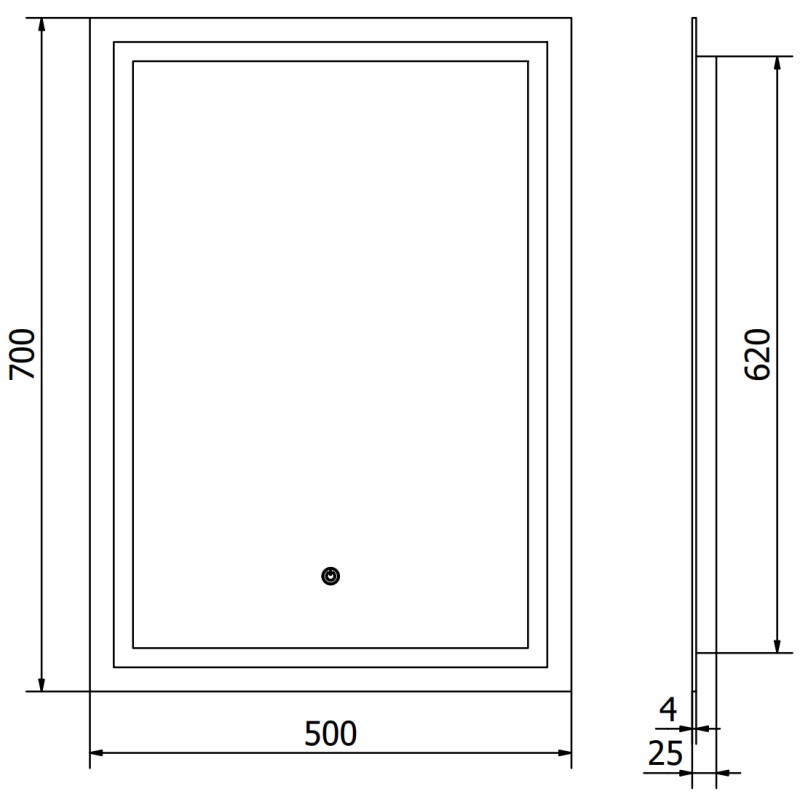 Mexen Miko осветено огледало за баня 50 х 70 см, LED 6000K, анти-мъгла - 9819-050-070-611-00