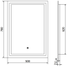 Mexen Miko осветено огледало за баня 50 x 70 см, LED 6000K, антипара - 9819-050-070-611-00