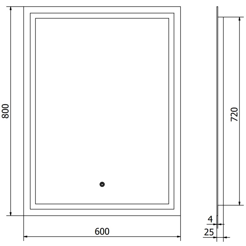 Mexen Miko осветено огледало за баня 60 x 80 см, LED 6000K, антипара - 9819-060-080-611-00