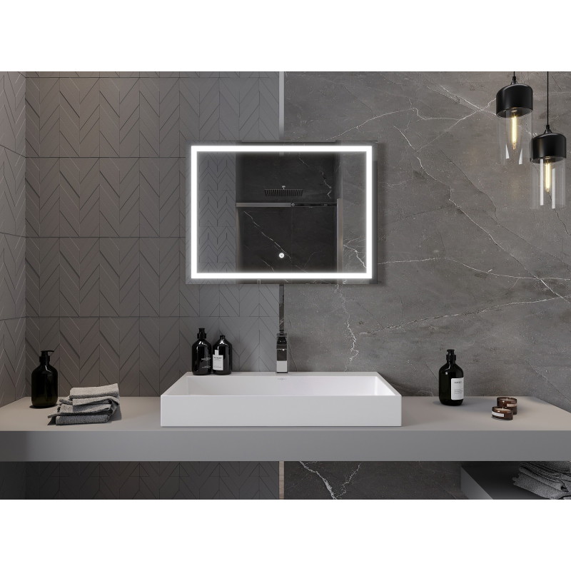 Mexen Miko осветено огледало за баня 80 x 60 см, LED 6000K, антипара - 9819-080-060-611-00