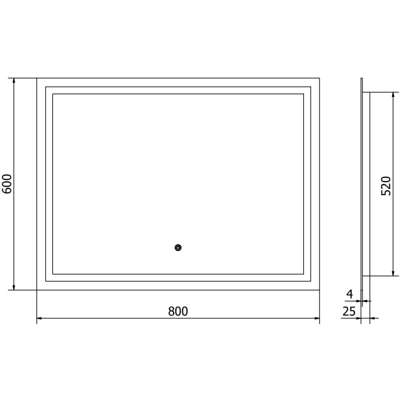 Mexen Miko осветено огледало за баня 80 x 60 см, LED 6000K, антипара - 9819-080-060-611-00