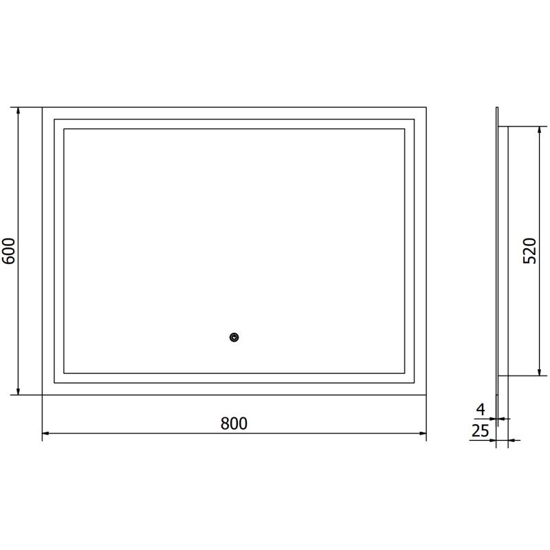 Mexen Miko осветено огледало за баня 100 x 80 см, LED 6000K, антиконденз