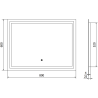 Mexen Miko огледало за баня с LED осветление 100 x 80 см, LED 6000K, против запотяване - 9819-100-080-611-00