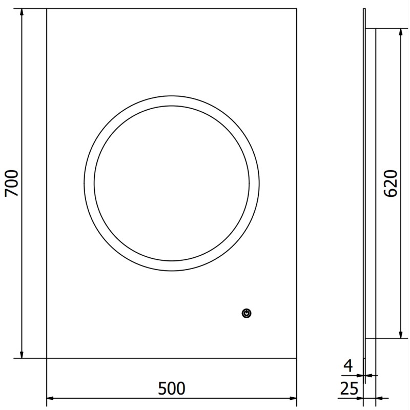 Mexen Koga подсветено огледало за баня 50 x 70 см, LED 6000K, антиконденз