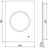 Mexen Koga осветено огледало за баня 50 x 70 см, LED 6000K, анти-мъгла - 9821-050-070-611-00