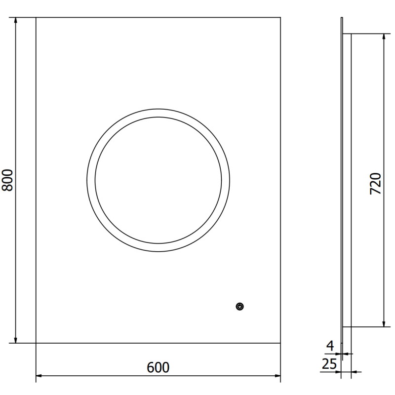 Mexen Koga осветено огледало за баня 60 x 80 cm, LED 6000K, предотвратява