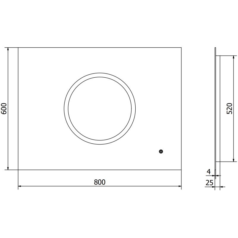 Mexen Koga осветлено огледало за баня 80 x 60 см, LED 6000K, противзамъгляване - 9821-080-060-611-00