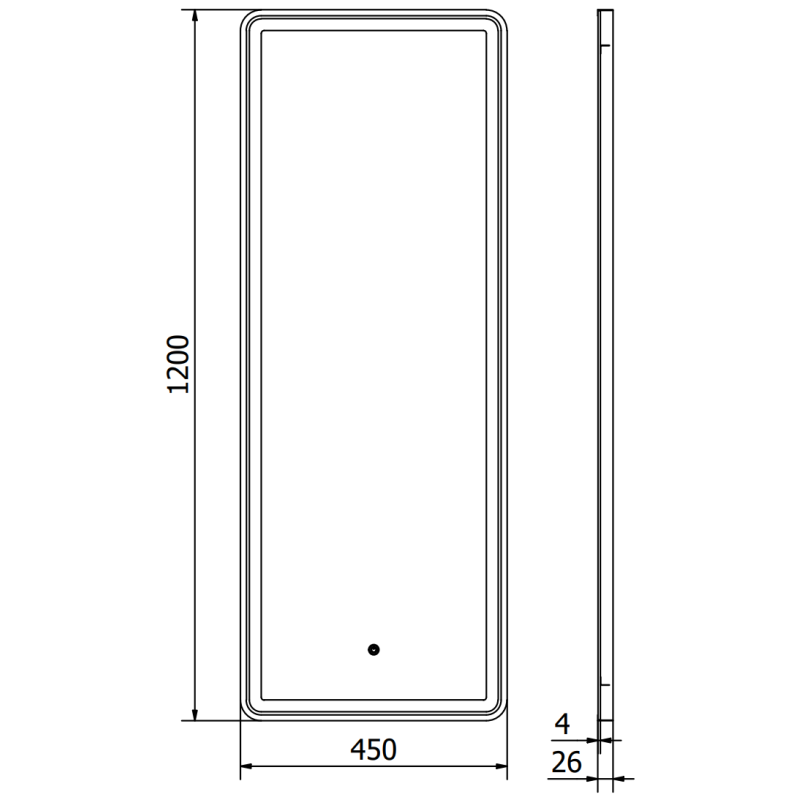 Mexen Coro осветено огледало за баня 45 x 120 cm, LED 6000K, анти-пара, черна рамка - 9817-045-120-611-70