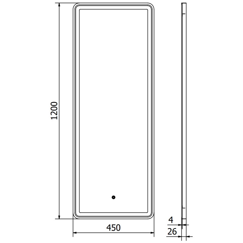 Mexen Coro осветено огледало за баня 45 x 120 см, LED 6000K, без замъгляване, черна